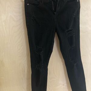 Guess Black Distressed Skinny Jeans